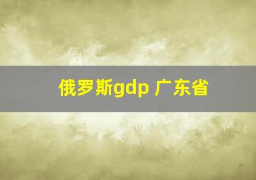 俄罗斯gdp 广东省